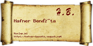Hafner Benáta névjegykártya